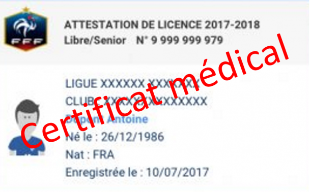 Certificat Médical saison 2019-2020