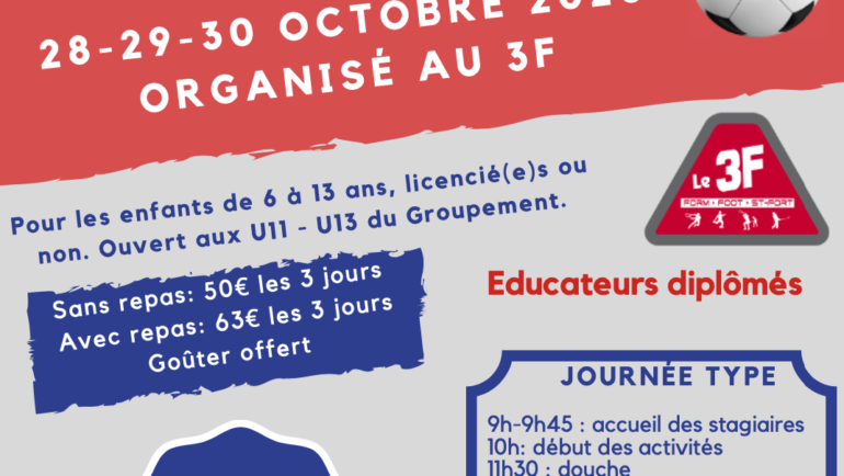 Inscriptions Stage Jeunes Toussaint 2020