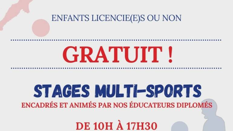 Inscription Stages vacances d’été : on se donne rendez-vous au Stade du Pavé !