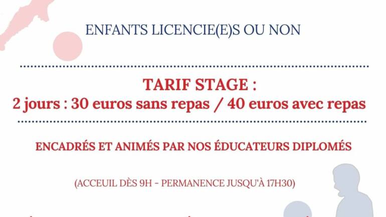 Inscription Stages vacances de la Toussaint : on se donne rendez-vous au Stade du Pavé et au 3F!