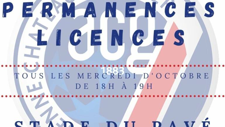 Permanences licences tout le mois d’Octobre !