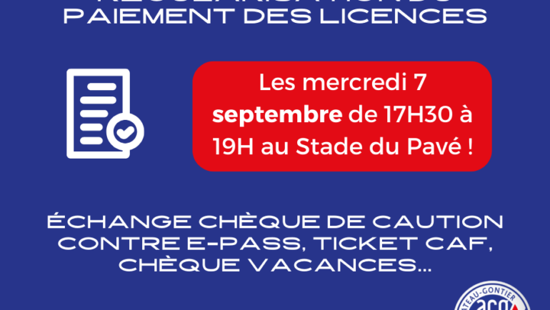 Régularisation du paiement des licences